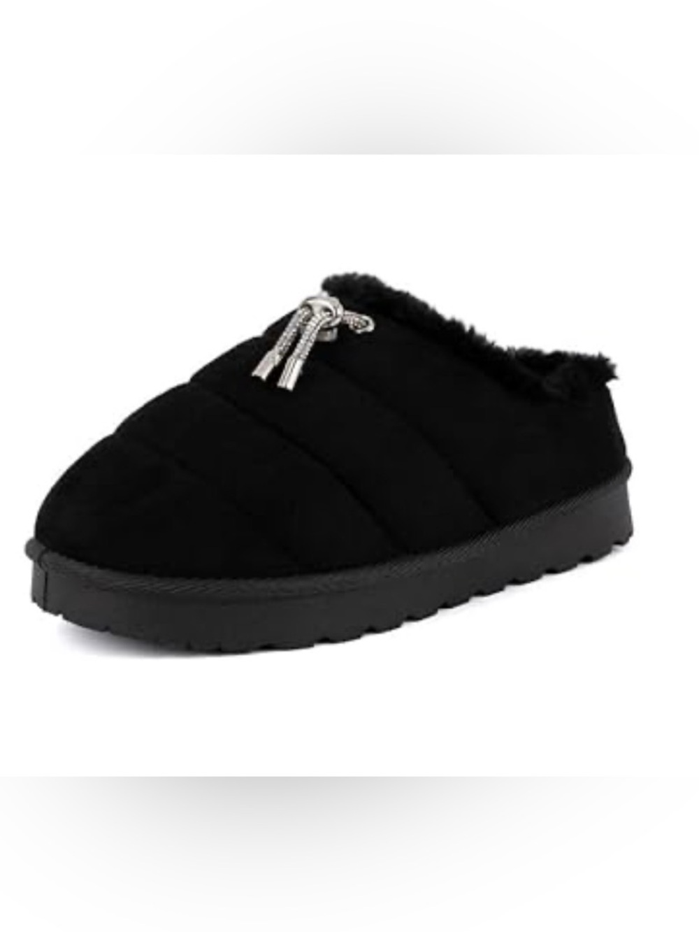 Juicy Couture Faux Fur Lined Pillow & Bling Mule Slippers